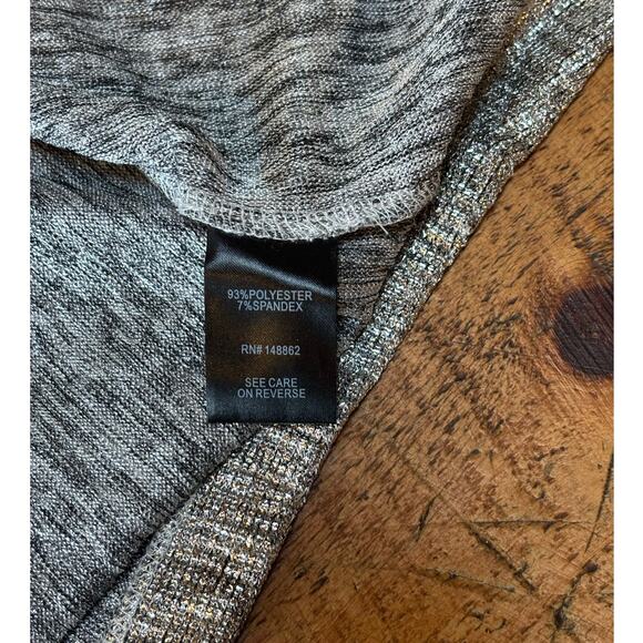 NEW Torrid Womens Open Front Dressy Metallic Silver Long Sleeve Cardigan Size 2 - Picture 9 of 9